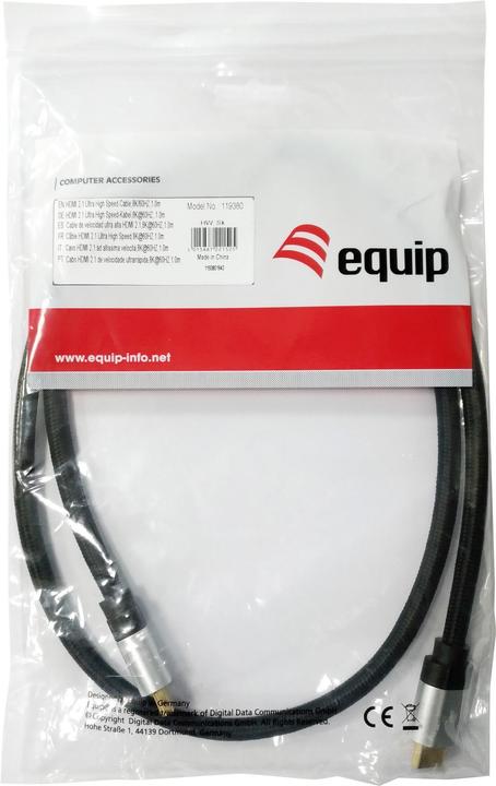 Actual product image equip HDMI UHS E.Gewebe -A St/St HDR sw (15 m, HDMI)