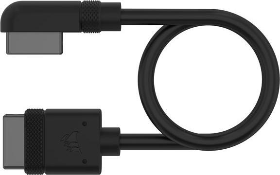Productafbeelding Corsair iCUE LINK-kabel, 2x 200 mm met rechte/slanke 90°-connectoren, zwart