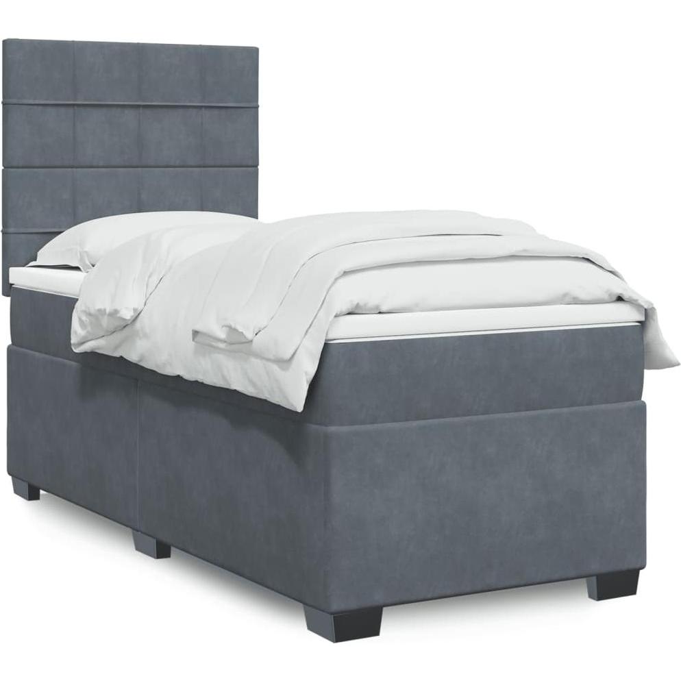 VidaXL, Bett, Bo x springbett mit Matratze 80 x 200 cm Samt (80 x 200 cm)