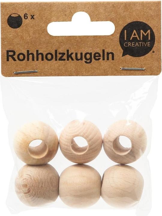 Produktbild I Am Creative Rohholzkugeln, Holzperlen