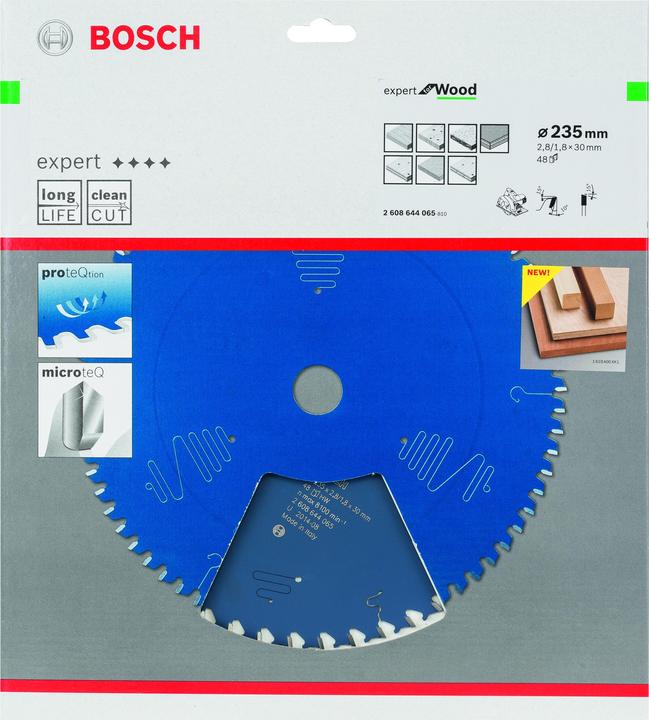 Produktbild Bosch Professional Zubehör Kreissägeblatt Expert for Wood, 235 x 30 x 2,8 mm, 48