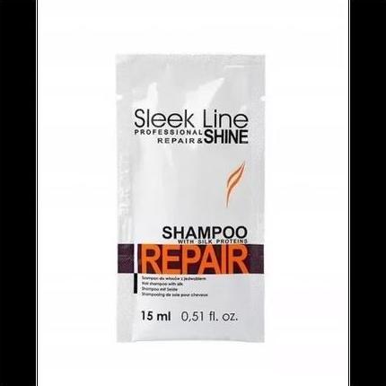 Actual product image Stapiz Sleek Line Repair Shampoo With Silk For Damaged Hair 15ml (15 ml, Liquid shampoo)