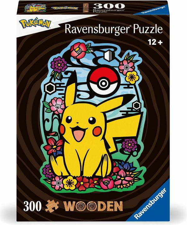 Ravensburger WOODEN Puzzle 12000761 - Pikachu - 300 Teile Kontur-Holzpuzzle mit stabilen (300 Teile)