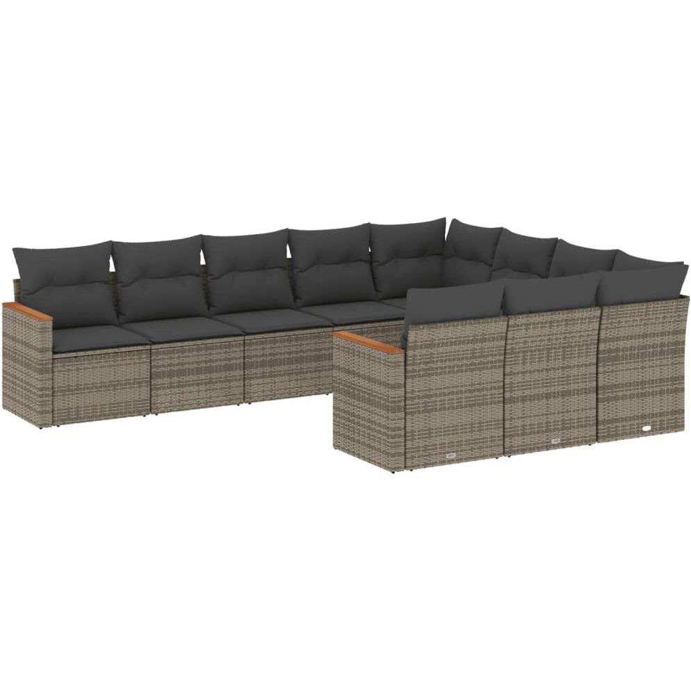VidaXL, Gartenlounge, 10-tlg. Garten-Lounge-Set mit Kissen