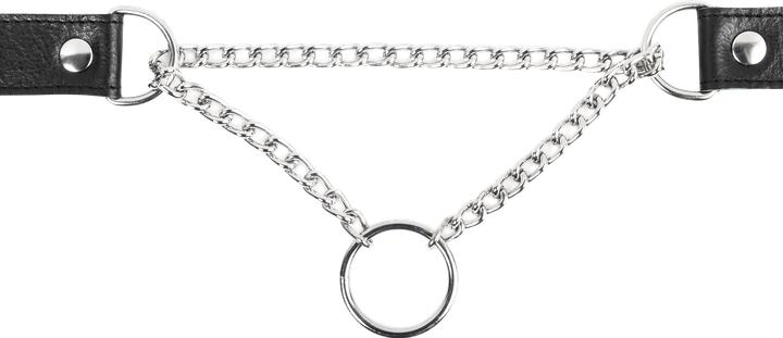 Actual product image Rimba Würgehalsband aus Leder mit O-Ring – Schwarz & Silber