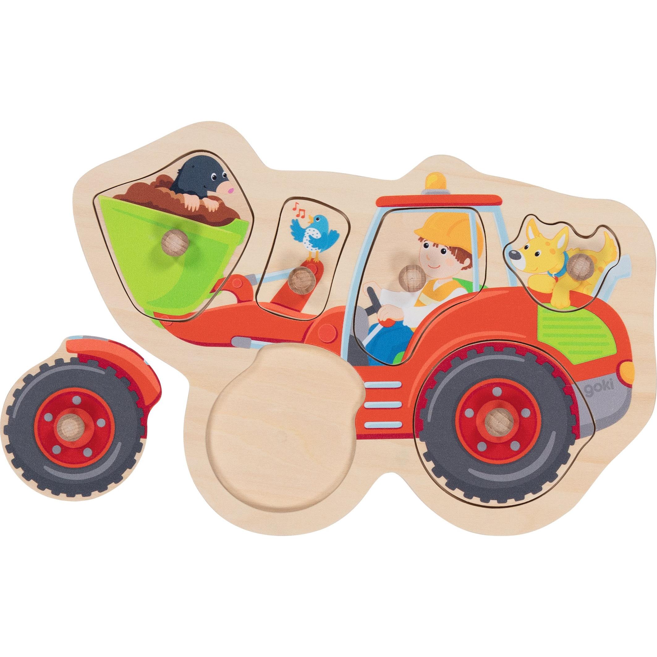 Goki Steckpuzzle Schaufelbagger (6 Teile)