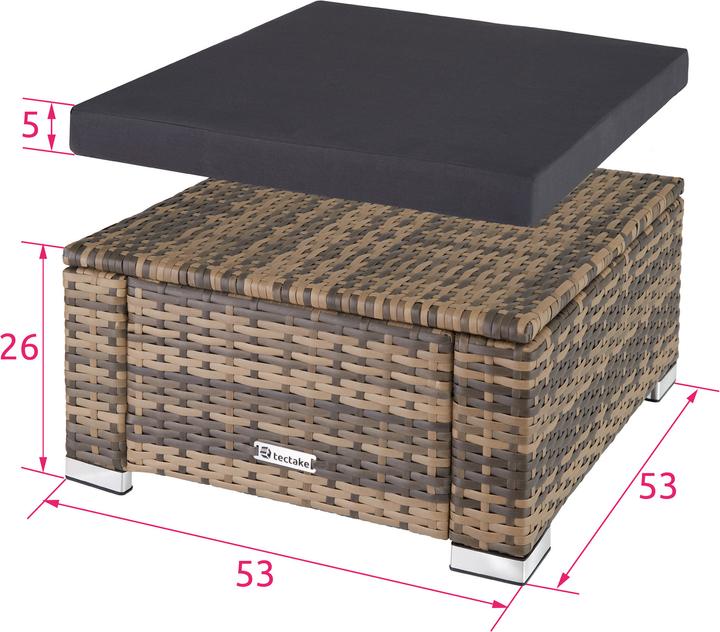 Produktbild tectake Rattan Sitzhocker