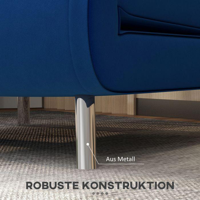 Produktbild Swisshandel24 Schlafsessel Kissen Gästebett Polstersofa Samt Blau 77x88x83cm