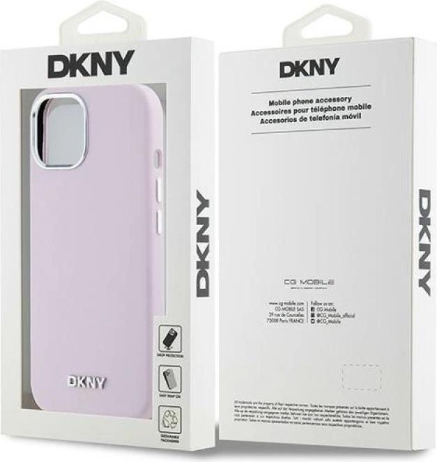 Actual product image DKNY DKHMP15SSMCHLP iPhone 15 / 14 / 13 6.1" różowy/pink hardcase Liquid Silicone Small Metal Logo M (Apple iPhone 13, Apple iPhone 14, Apple iPhone 15)