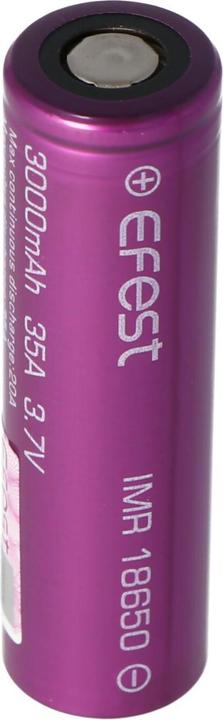 Actual product image Efest Battery Purple IMR 18650 / 35A current output (Flat Top) (1 pcs., 18650, 3000 mAh)