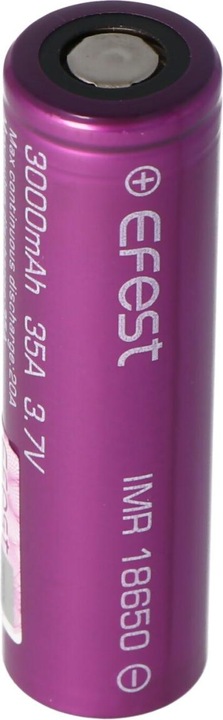 Immagine prodotto Efest Batteria Purple IMR 18650 / uscita di corrente 35A (Flat Top) (1 pz., 18650, 3000 mAh)