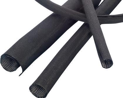 Produktbild PMA Geflechtschlauch, Monofil- und Multifil-Fasern aus Polyester, Schwarz (Kabelschlauch, 1 cm)