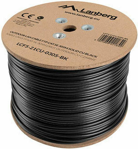 Lanberg LCF5-21CU-0305-BK Netzwerkkabel 305 m Cat5e F/UTP (FTP) Schwarz (F/UTP, CAT5e, 305 m)