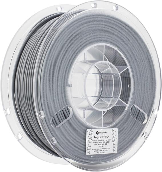 Actual product image Polymaker PolyLite PLA V2 - Grey - 2.85mm (PLA, 2.85 mm, 1000 g)