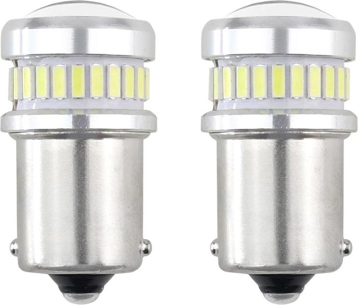 Actual product image Amio Led canbus 3014 24smd + 3030 6smd 1156 ba15s p21w r10w r5w baltas 12v/24v