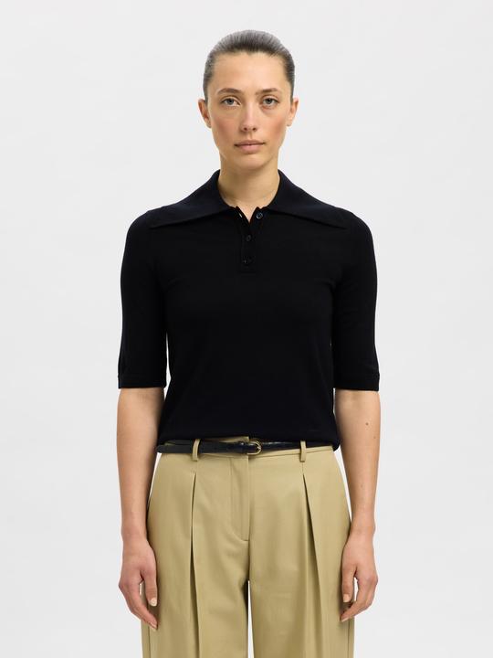 Actual product image Selected Femme 100% Merinowoll Polohemd aus Strick (L)