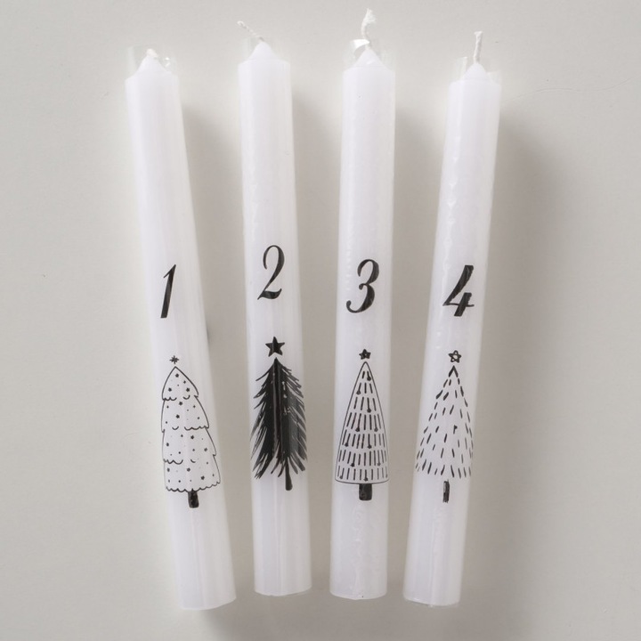 Produktbild Boltze Home Weihnachtskerze Ada 4 Stück, Weiss (4 Stk.)