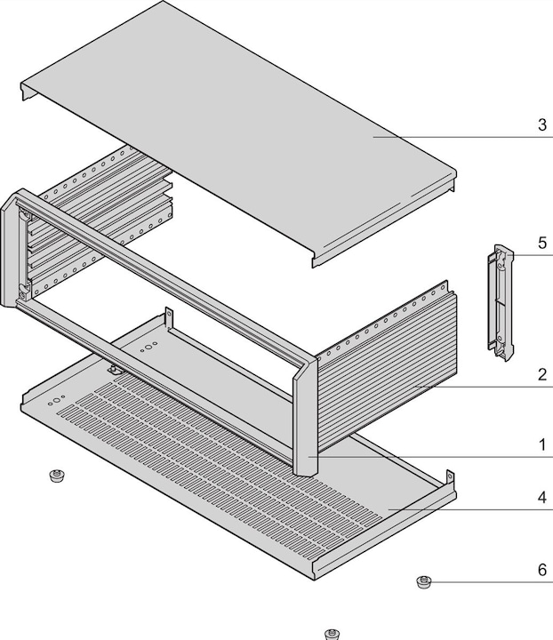 Actual product image Schroff Enclosure 2 and 3 U, unshielded - PROPAC PRO GEH.3HE 42TE 326T