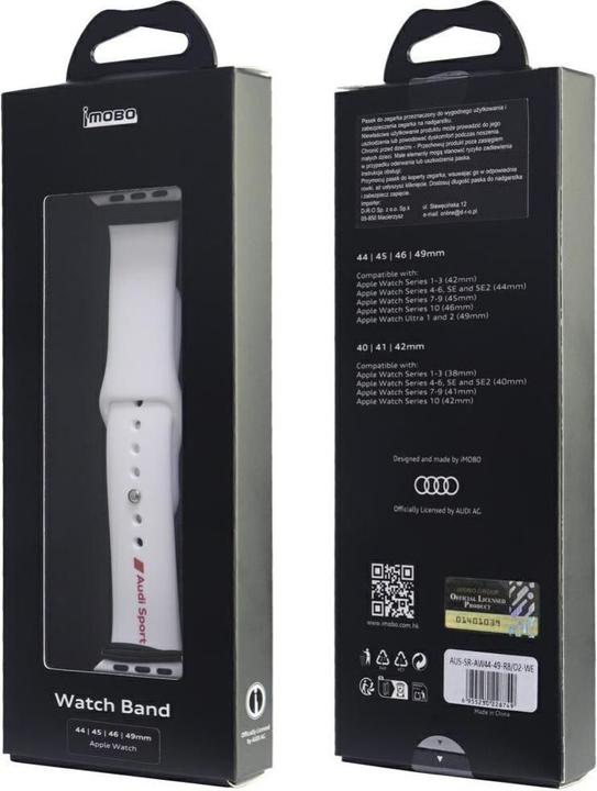 Produktbild Tech-Protect Sport Red Logo Silicone Watch Strap for Apple Watch 44 / 45 / 46 / 49 mm - white (Silicon)