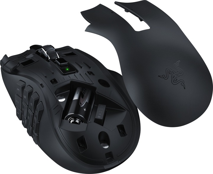 Actual product image Razer Naga V2 HyperSpeed for gaming, 2.4 GHz, Bluetooth, Wireless, Black (Wireless)