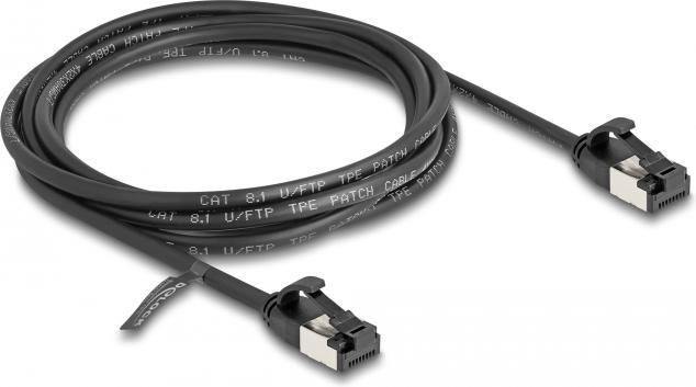 Produktbild Delock RJ45 Kabel Stecker zu Stecker Cat.8.1 flexibel 2 m schwarz (U/FTP, CAT8.1, 2 m)