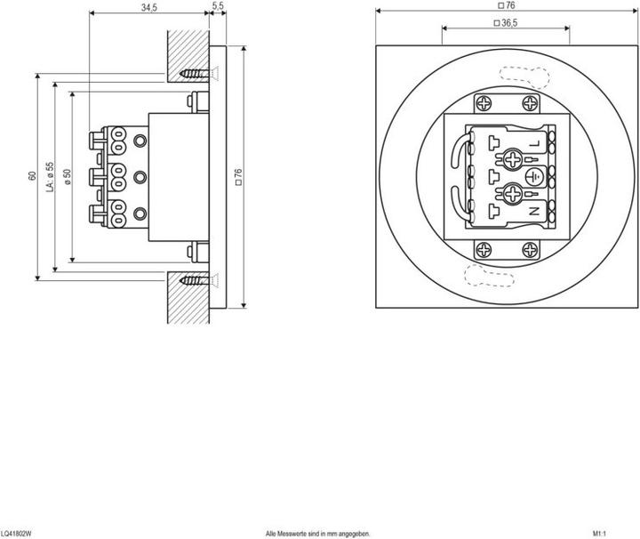Actual product image EVN-Lichttechnik LED recessed wall light (55 lm)