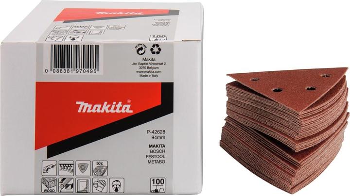 Actual product image Makita P-42628 Schuurvel 3-K 94 K100 Red Velcro fastener 50 pieces