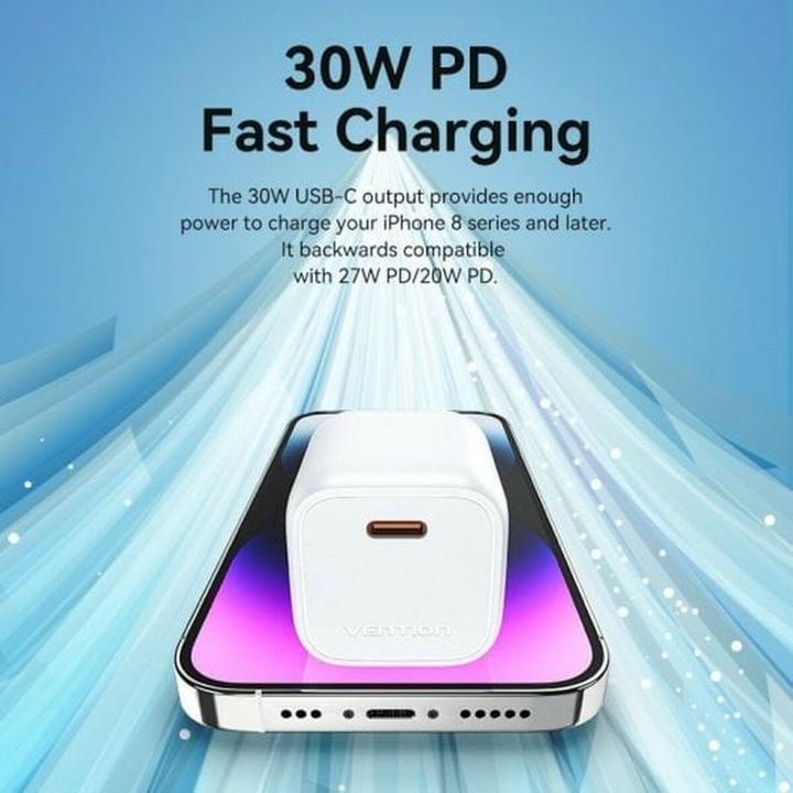 Image du produit Vention Chargeur mural FAKW0-UE 30 W USB-C Jaune (30 W, 1 portion)