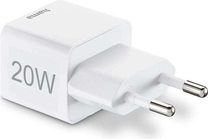 Image du produit Hama Chargeur rapide USB-C, PD/Qualcomm®, mini-chargeur, 20 W, blanc (20 W, 1 portion)