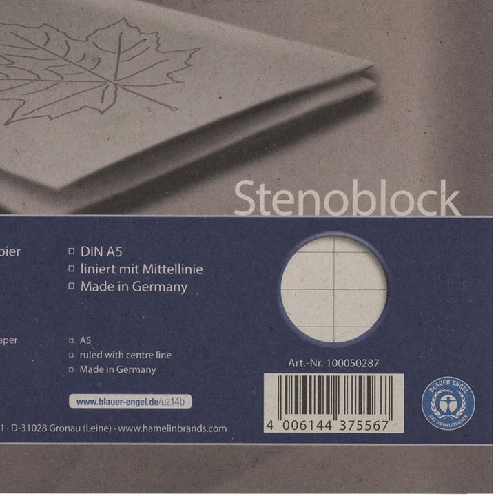 Actual product image Landré Recycling A5 spiral head bounded shorthand pad (A5, Lined, No binding)