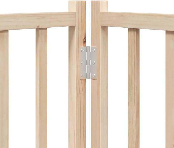Produktbild vidaXL Hundetor mit Tür Faltbar Hundegitter Schutzgitter 6-tlg. Massivholz Tanne (2 cm)