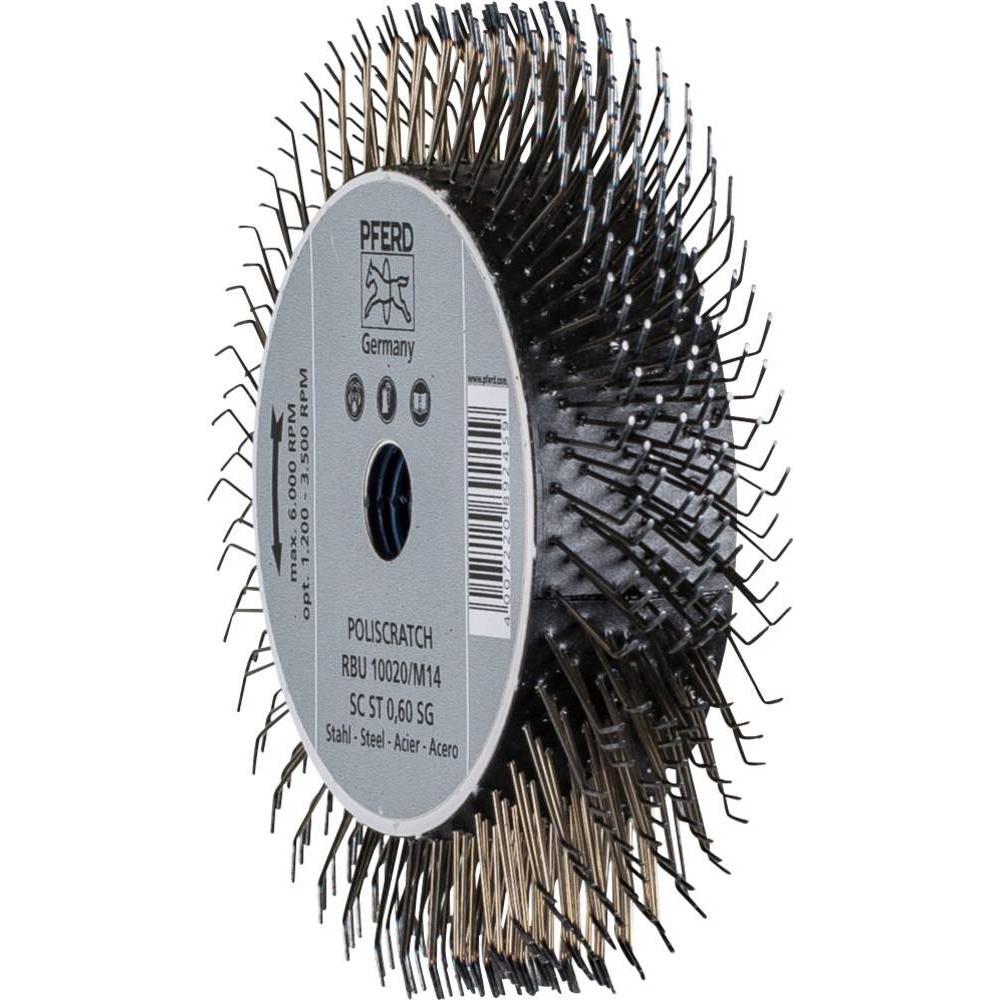 Pferd, Schleifmittel, POLISCRATCH Rundbürste ungezopft RBU Ø 100x20mm M14 Stahl-Draht-Ø 0.6 für Winkelschleifer