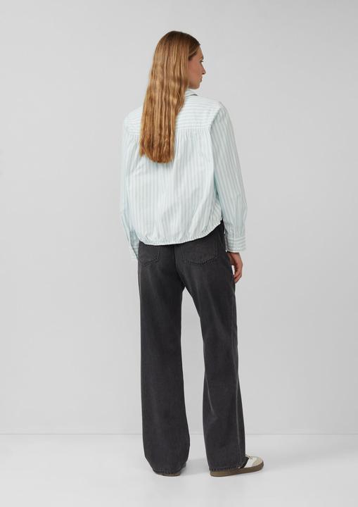 Immagine prodotto s.Oliver Bluse Gestreifte Baumwoll-Bluse mit Smok-Detail (32, 36)