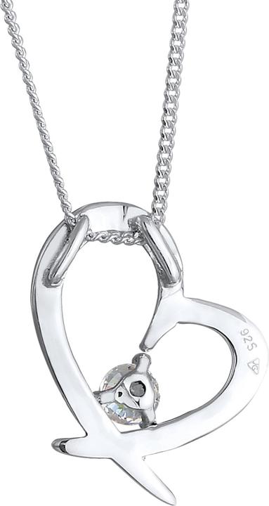 Produktbild Elli Halskette Herz Geschwungen Zirkonia 925 Silber (Zirkonia, 925er Sterling Silber, 45 cm)