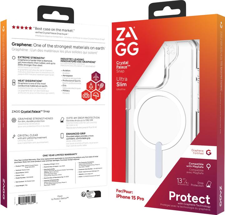 Produktbild Zagg Cases Crystal Palace Snap (Apple iPhone 15 Pro)
