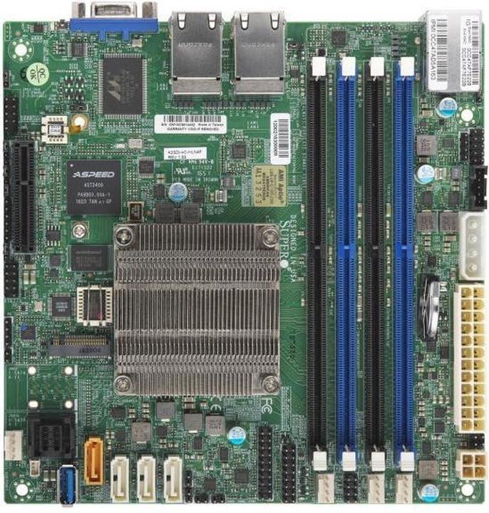 Actual product image Supermicro A2SDi-4C-HLN4F (FCBGA1310, Intel SoC, Mini-ITX)