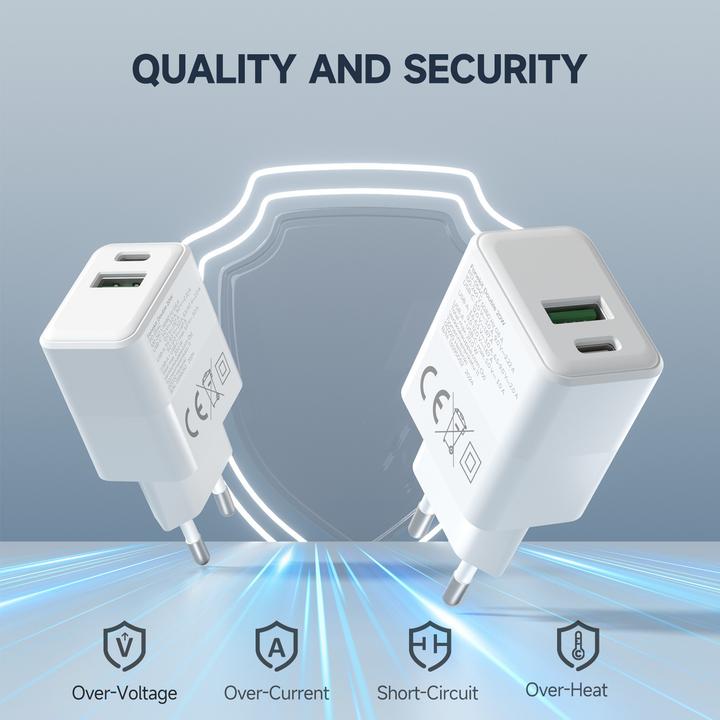 Immagine prodotto FoneKit Double 20W Charger, USB-C + USB-A, white