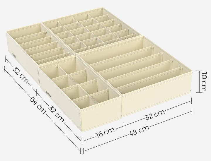 Produktbild Songmics Flatbox Beige, Materialtyp: Textil, Material: Textil (22.50 cm, 8x)