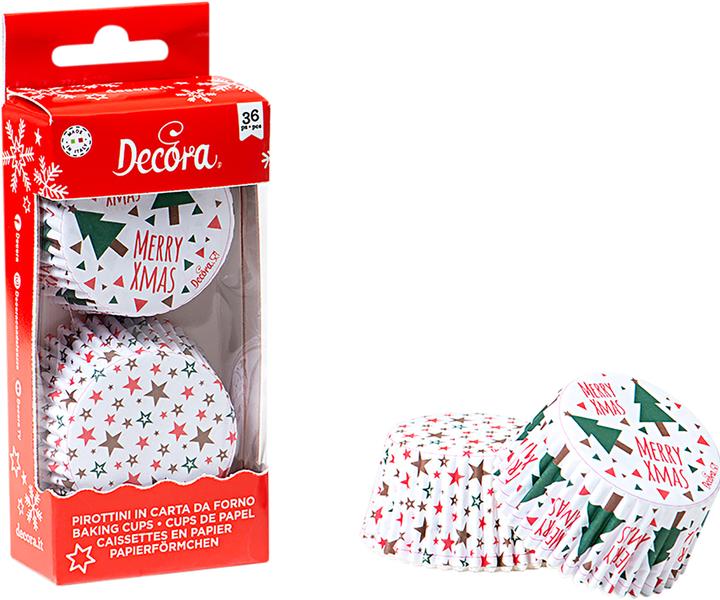 Produktbild Decora Mini Muffin-Backform Weihnachtsbaum ø 5 cm, Weiss, 36 Stück (5 cm)