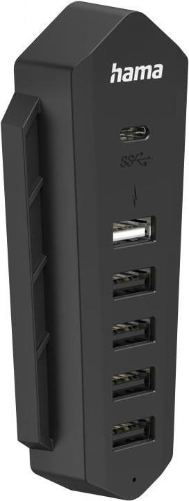 Hama 6in1 USB-Hub für Playstation 5, 6 Ports (1x USB-C, 5x USB-A), Schwarz (PS5)