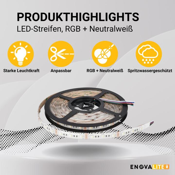 Productafbeelding Enovalite LED-strips (RGB, 500 cm, Interieur, Buiten)
