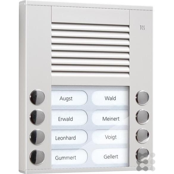 TechniSat, Klingel + Türsprechanlage, Audio Aussenstation PES08-EN/04 8Tasten 2reihig AP silber