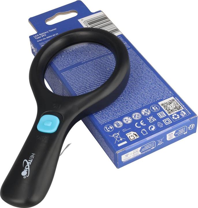 Produktbild Heitech LED-Lupe mit 3 LEDs, 2,5-fach Vergrösserung, inklusive 2x Micro AAA Batterien