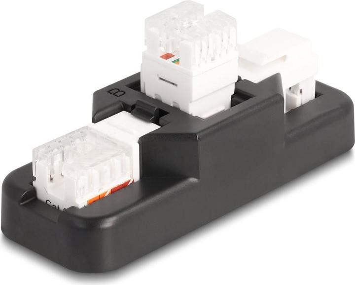 Image du produit Delock Kit Keystone LSA avec support de pose RJ45 / RJ11 Cat.6 noir (Support de module Keystone)