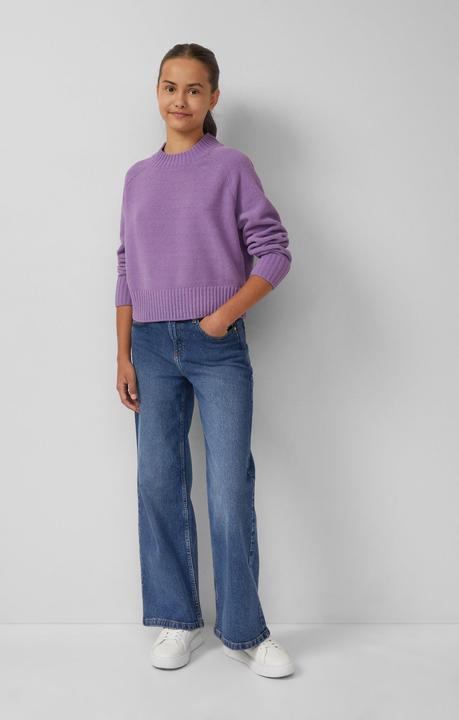 Produktbild s.Oliver Strickpullover Loose Fit Strickpullover mit Stehkragen aus Chenille-Garn (134, 140)