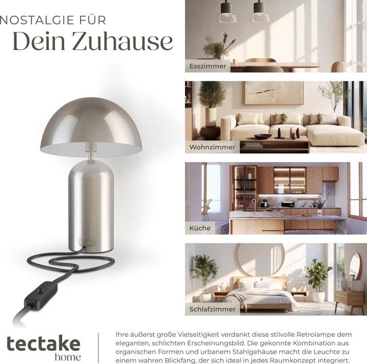 Actual product image tectake Kleine Retro-Tischlampe Altea, Pilzdesign, 40W (E14)