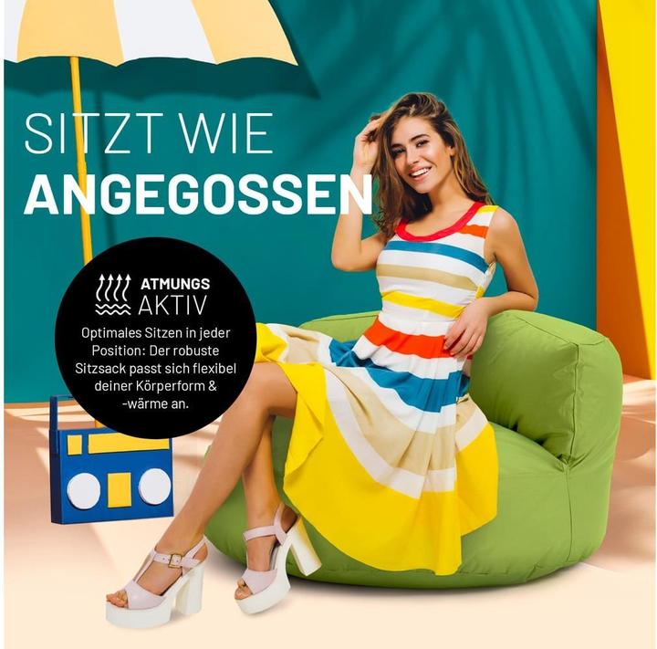 Produktbild Lumaland Sitzsack-Sofa, 320 l Polyester (PES), Grün