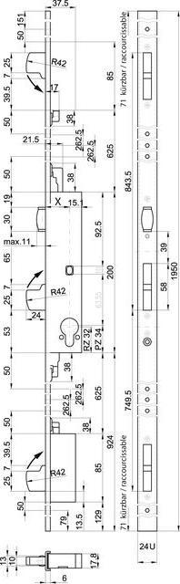Produktbild MSL Sicherheits-Mehrpunkt-Verriegelungen ProfilTribloc 19354 (Rollfall (Profilzylinder)
