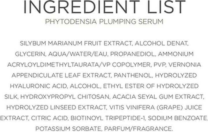 Valori nutrizionali e ingredienti Phyto Phytodensia (30 ml)