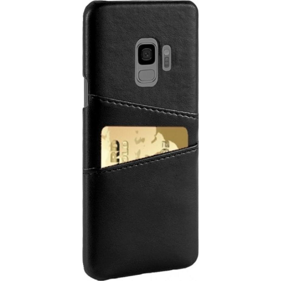 Screenguard Samsung Galaxy S9+ CardCaddy Leder Backcase mit Kartenfächern (Samsung Galaxy S9+), Smartphone Hülle, Schwar...